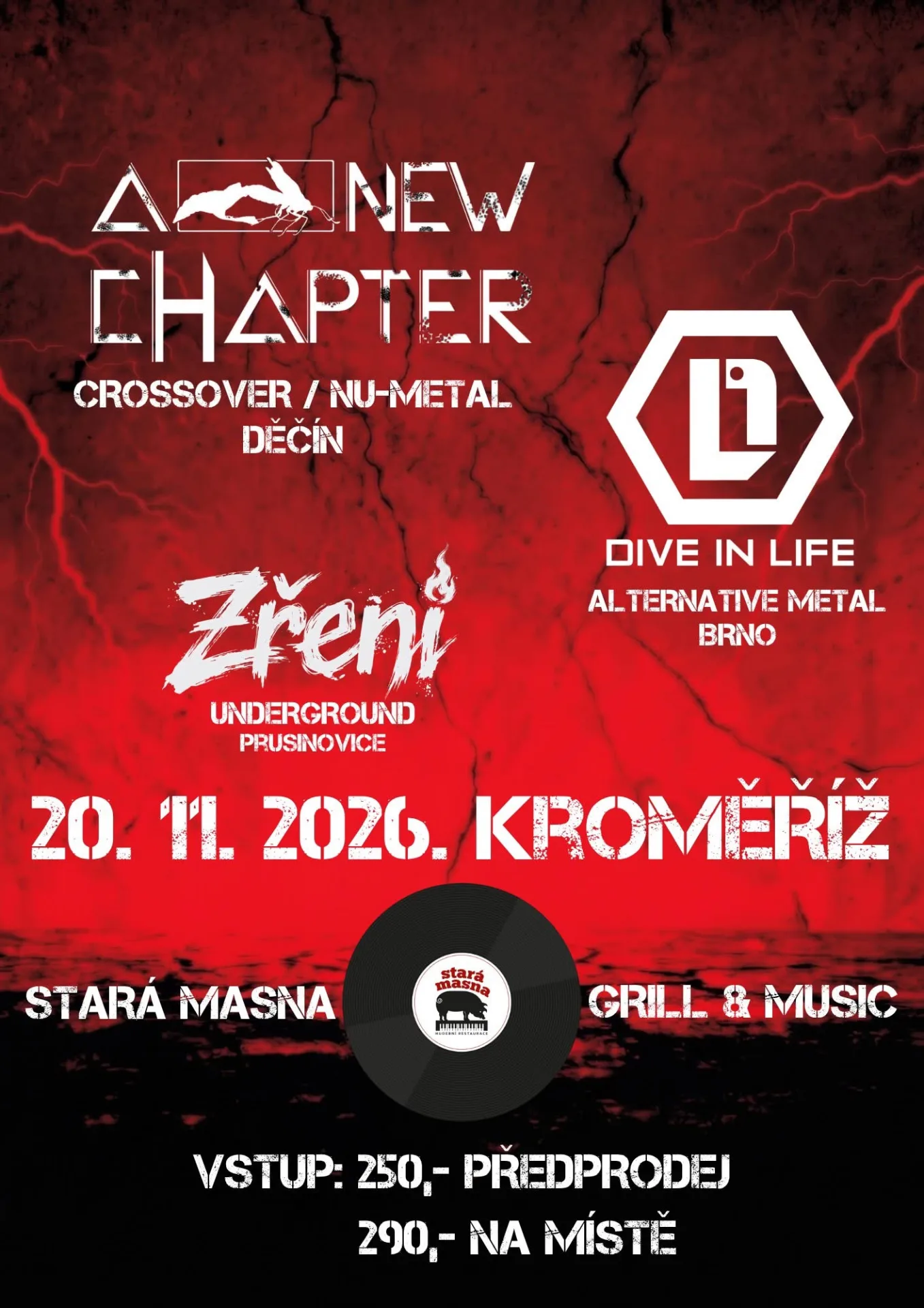 Plakát koncertu Metalový večer